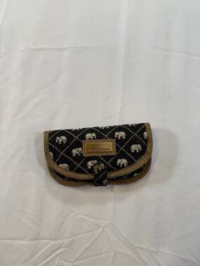 Jim Thompson Thai Silk Elephant Print Jewelry Roll Travel Organizer Pouch